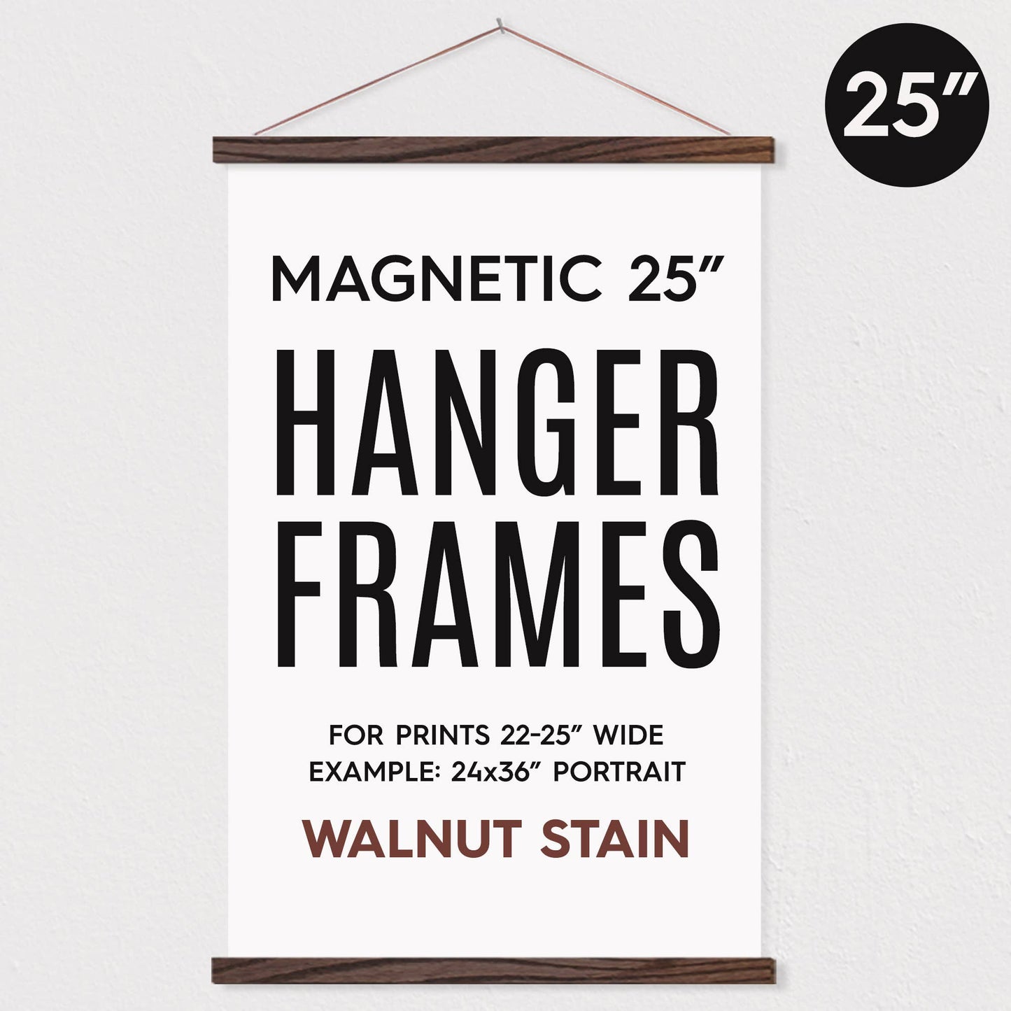 Hanger Frames - 25" MAGNETIC Poster Hanger Frame for 24x36" Portrait Print: Aged Oak Stain