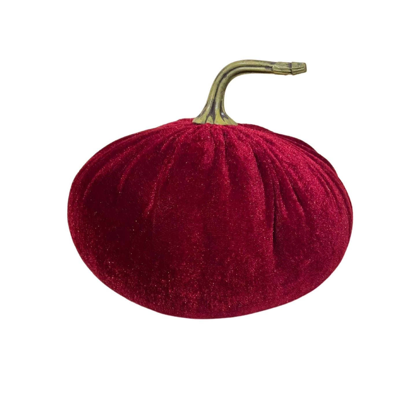 Fabulous Fall Velvet Pumpkin (Deep Red) - David Christopher's Collection - 12''X12''X9''