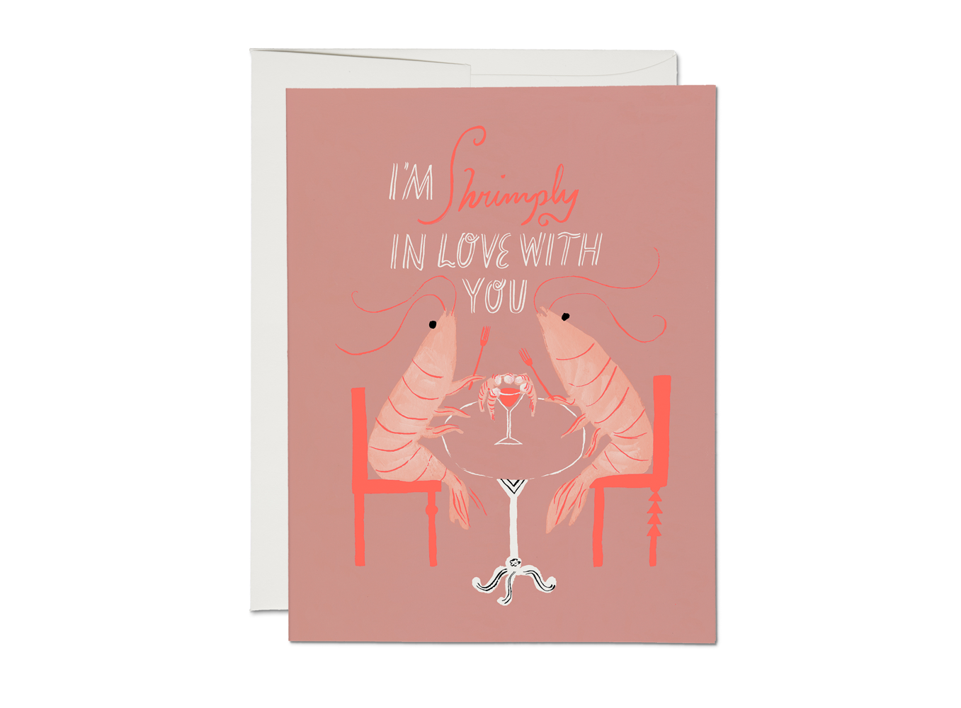 Red Cap Cards - Shrimply love greeting card