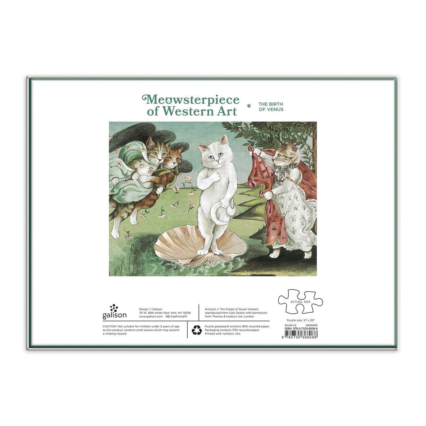 Birth of Venus Meowsterpiece of Western Art 1000 Piece Puzzle - Chronicle Books