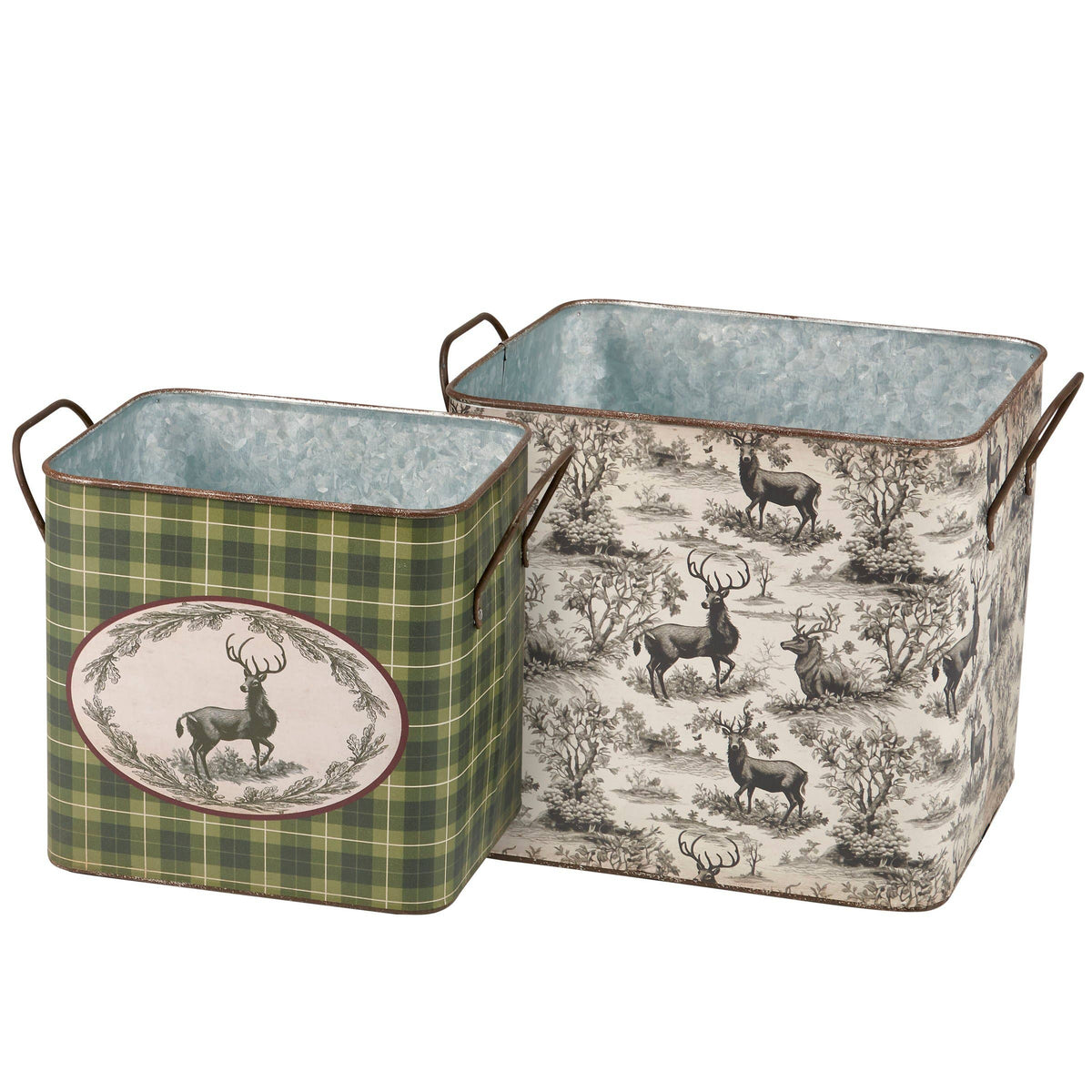 Primitives by Kathy - WHITE Deer Toile Bin
