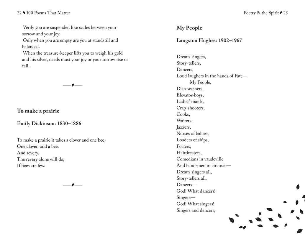 100 Poems That Matter by The Academy of American Poets: Hardcover