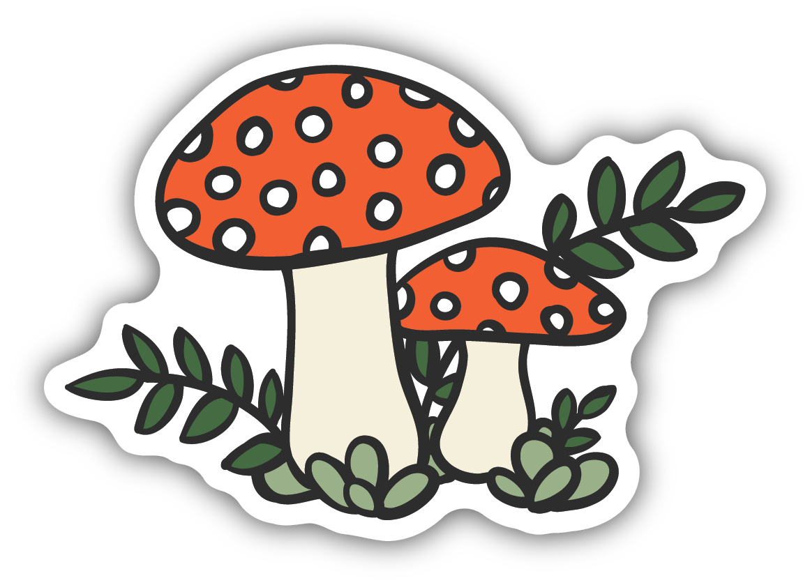 Red Mushrooms Sticker
