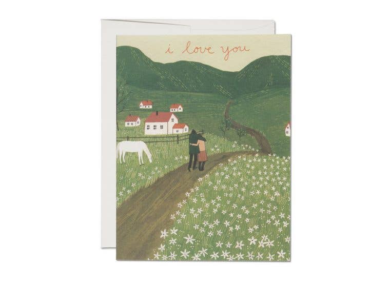 Red Cap Cards - Along the Road i love you greeting card