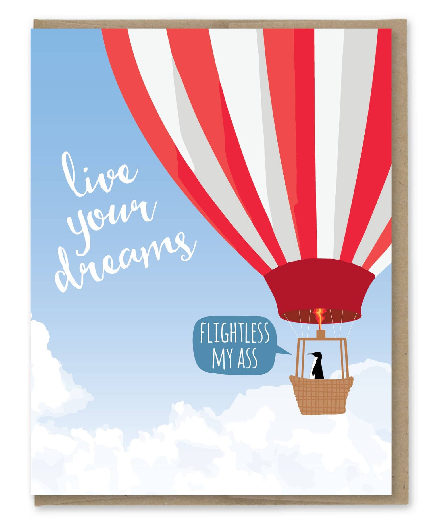 Modern Printed Matter - Live Your Dream Penguin Card