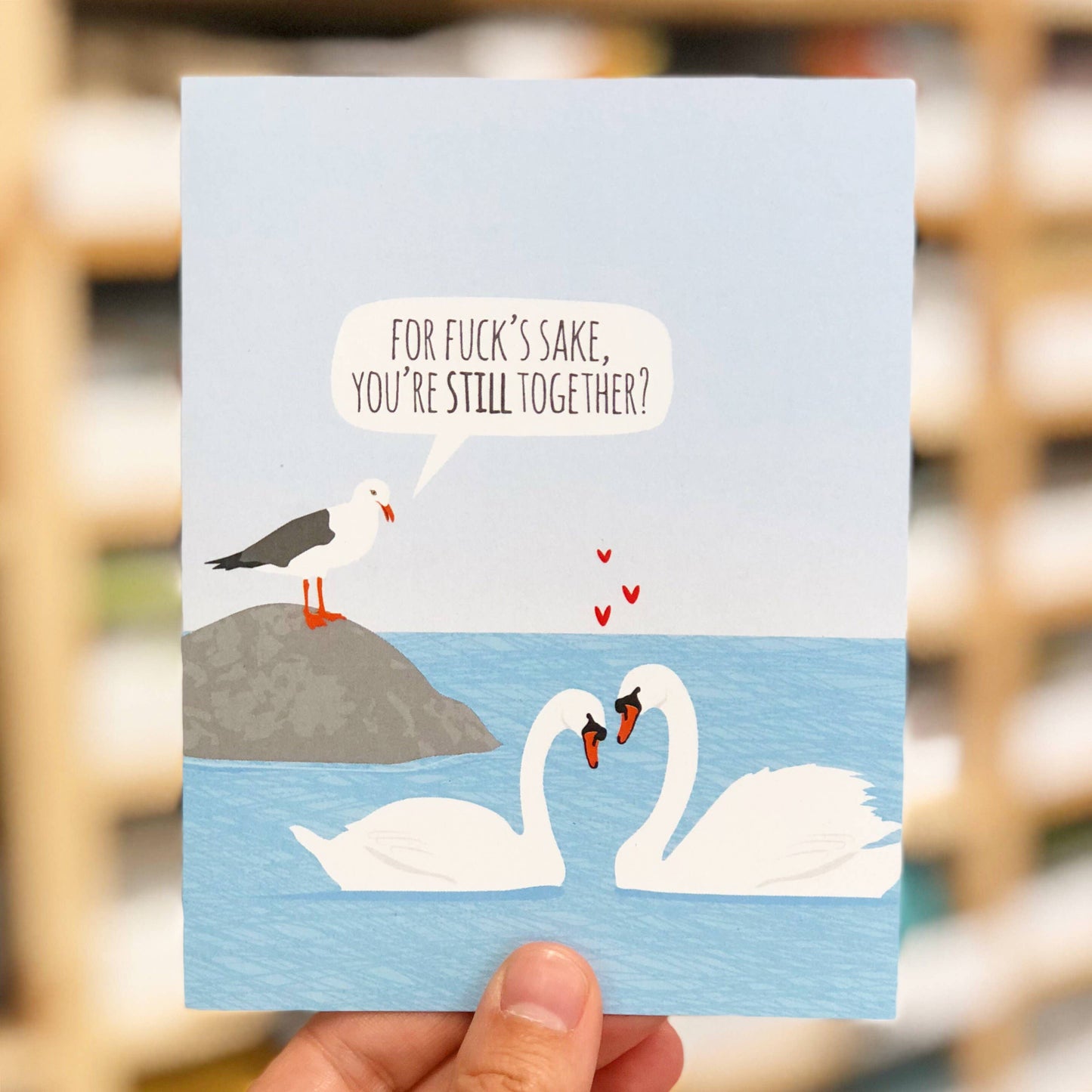 Modern Printed Matter - Anniversary Swans Seagull Card