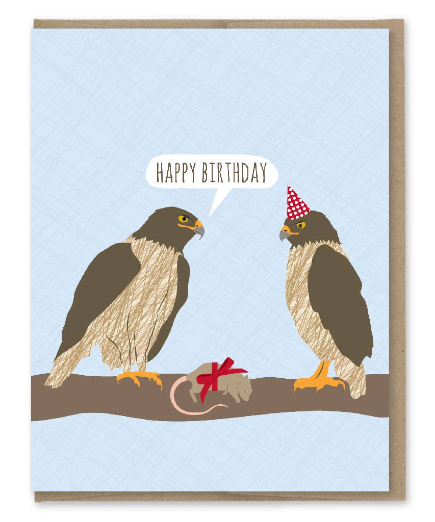Modern Printed Matter - Hawks Birthday Card