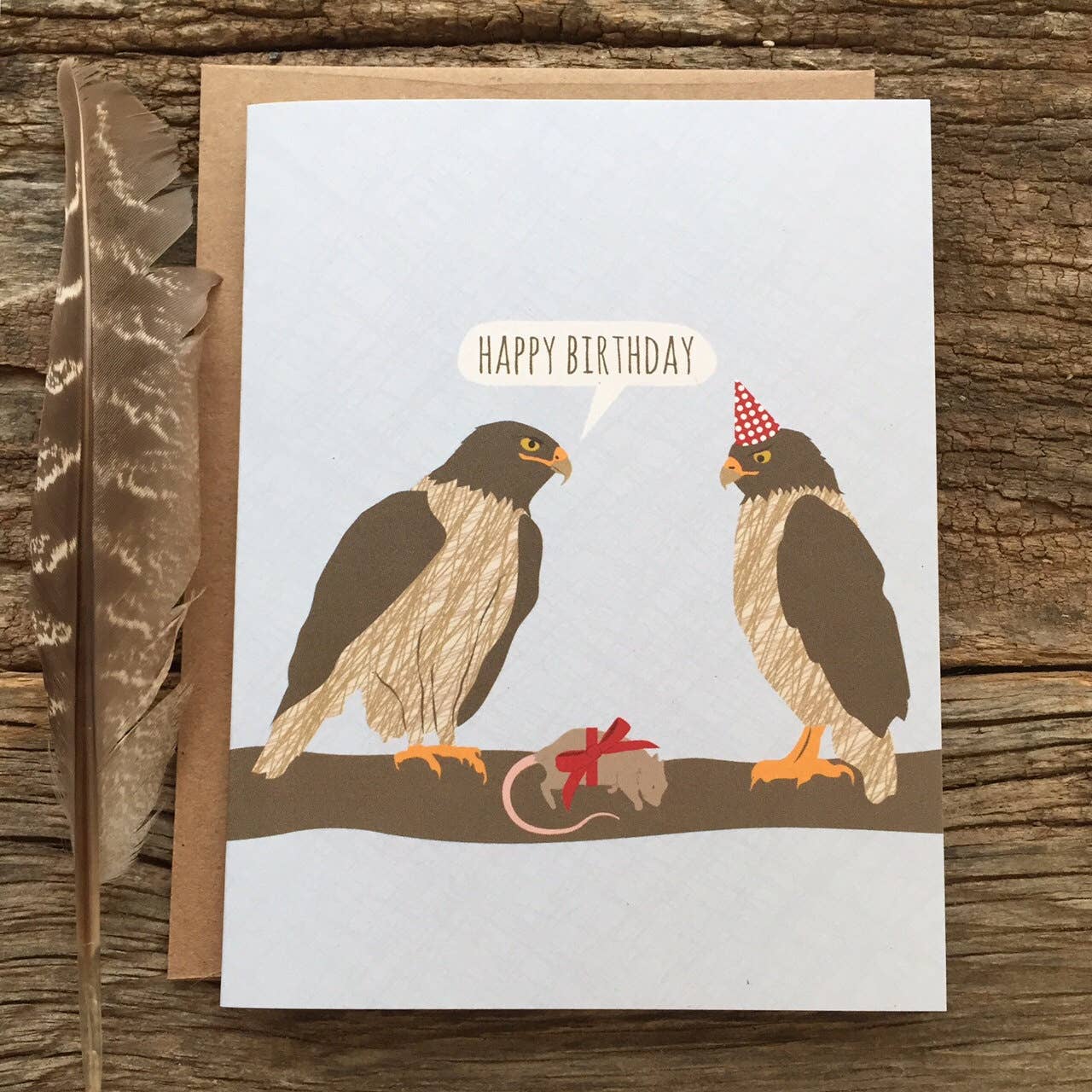 Modern Printed Matter - Hawks Birthday Card