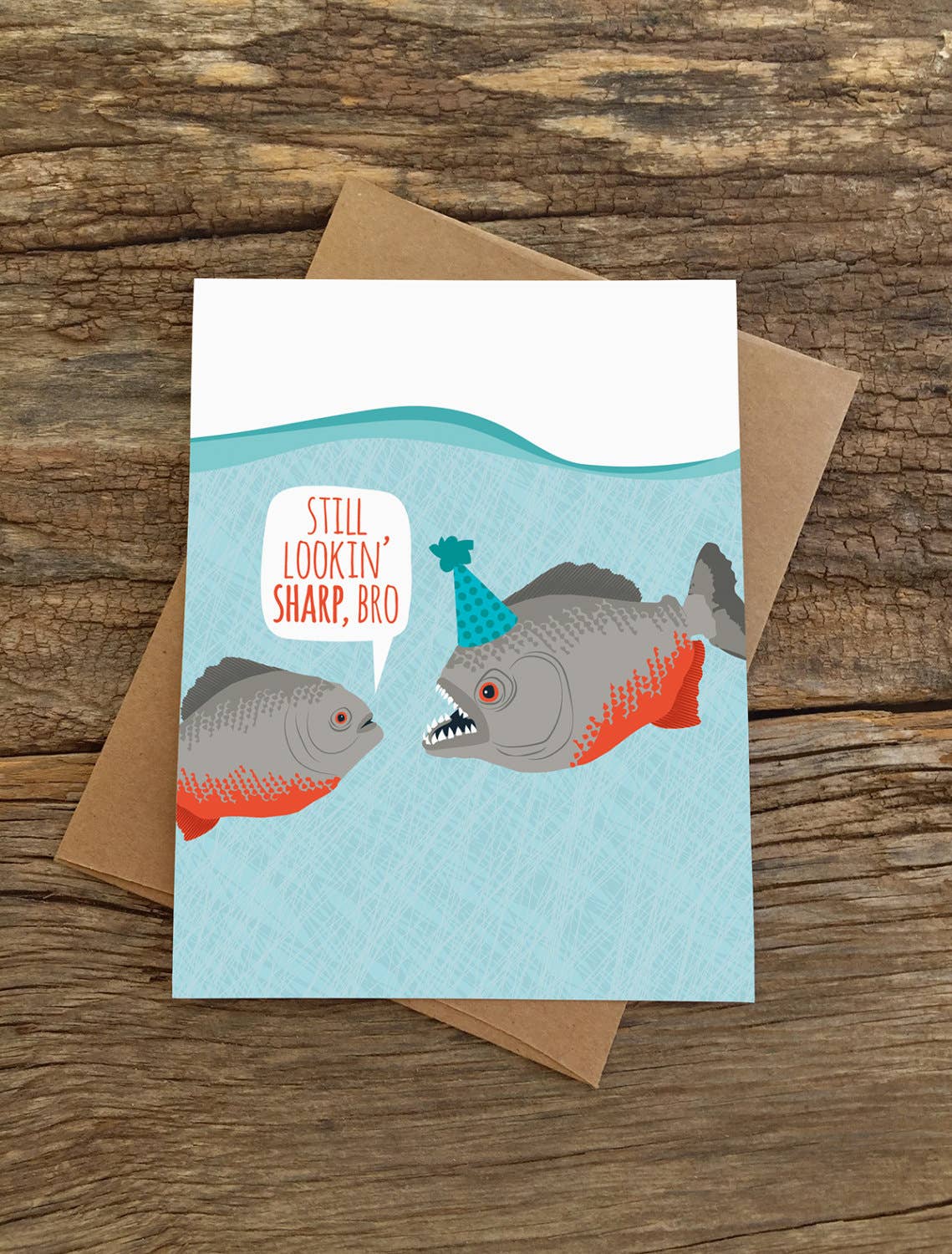 Modern Printed Matter - Lookin' Sharp Piranhas Birthday Card