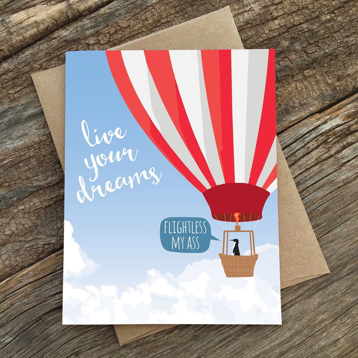 Modern Printed Matter - Live Your Dream Penguin Card