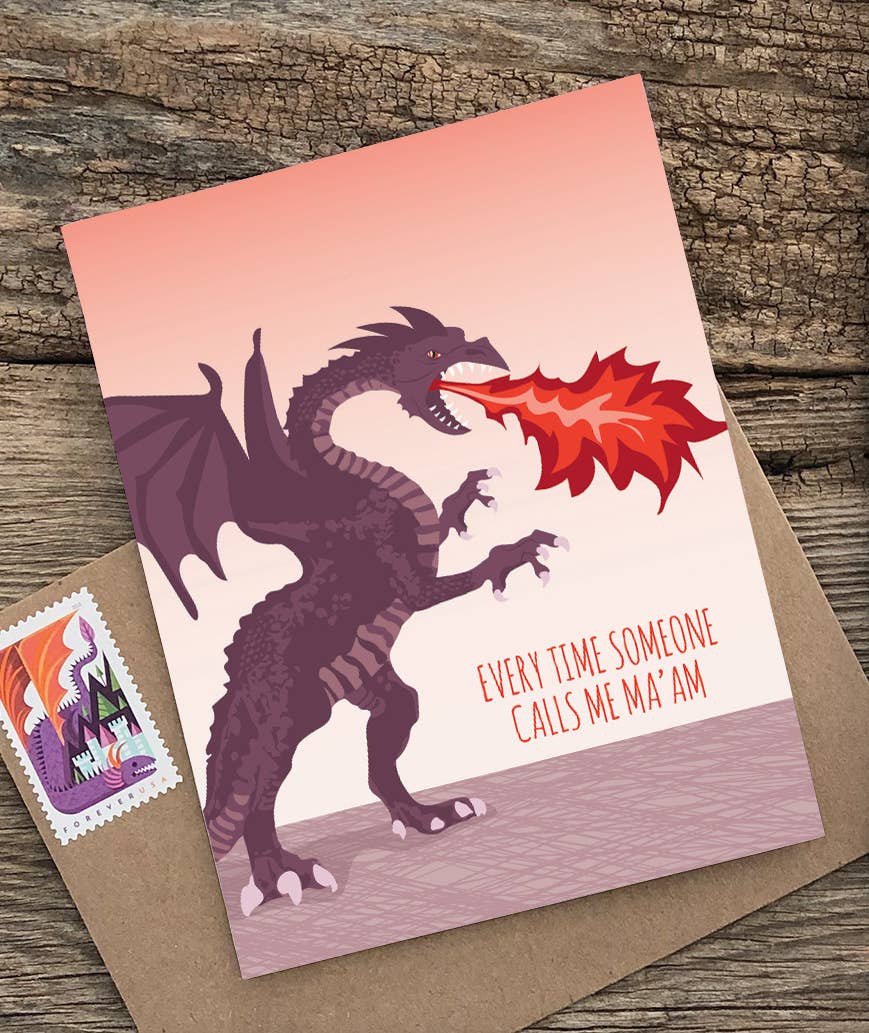 Modern Printed Matter - Ma'am Dragon Birthday Card