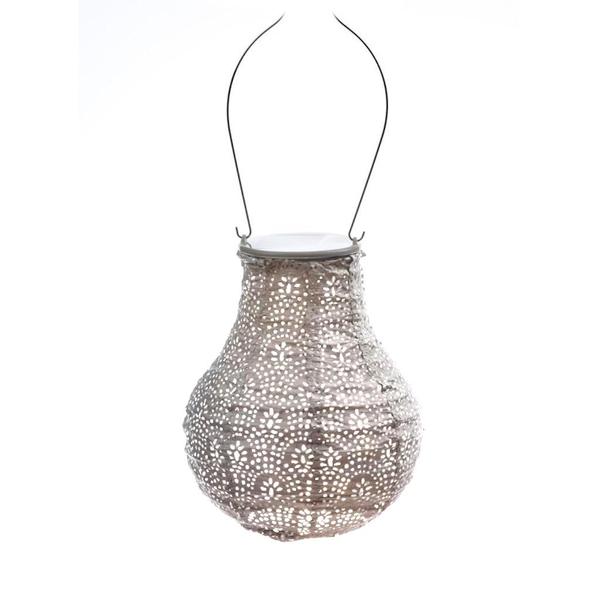 Lantern - Small Bulb Taupe 8"