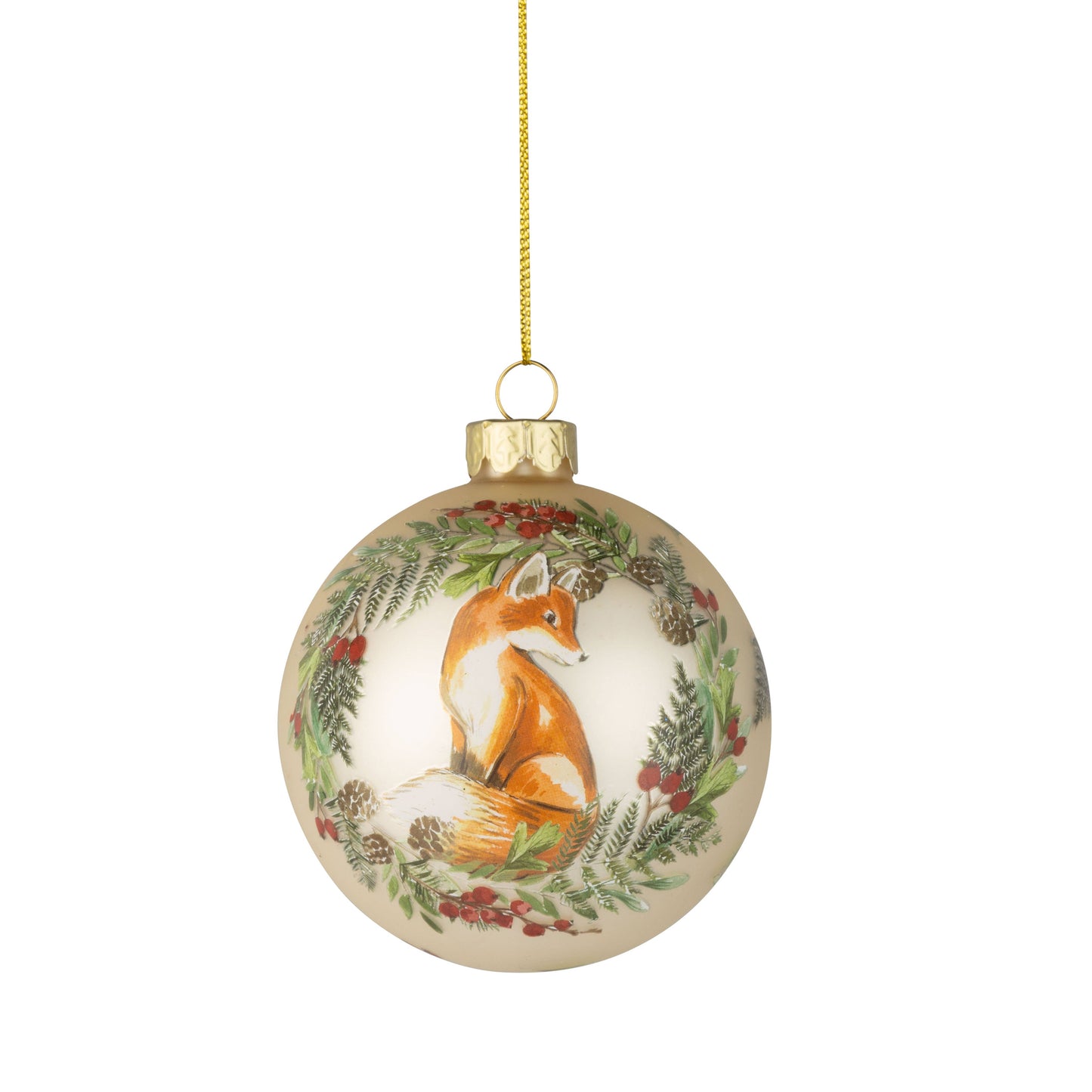 Fox Glass Ball Ornament
