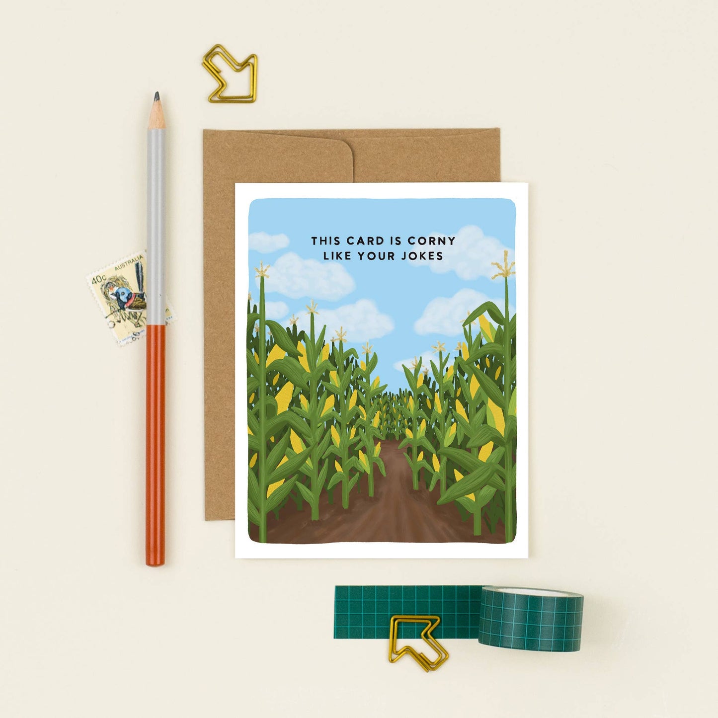 Slightly Stationery - Corny Like Your Jokes | Dad Jokes Father's Day Card