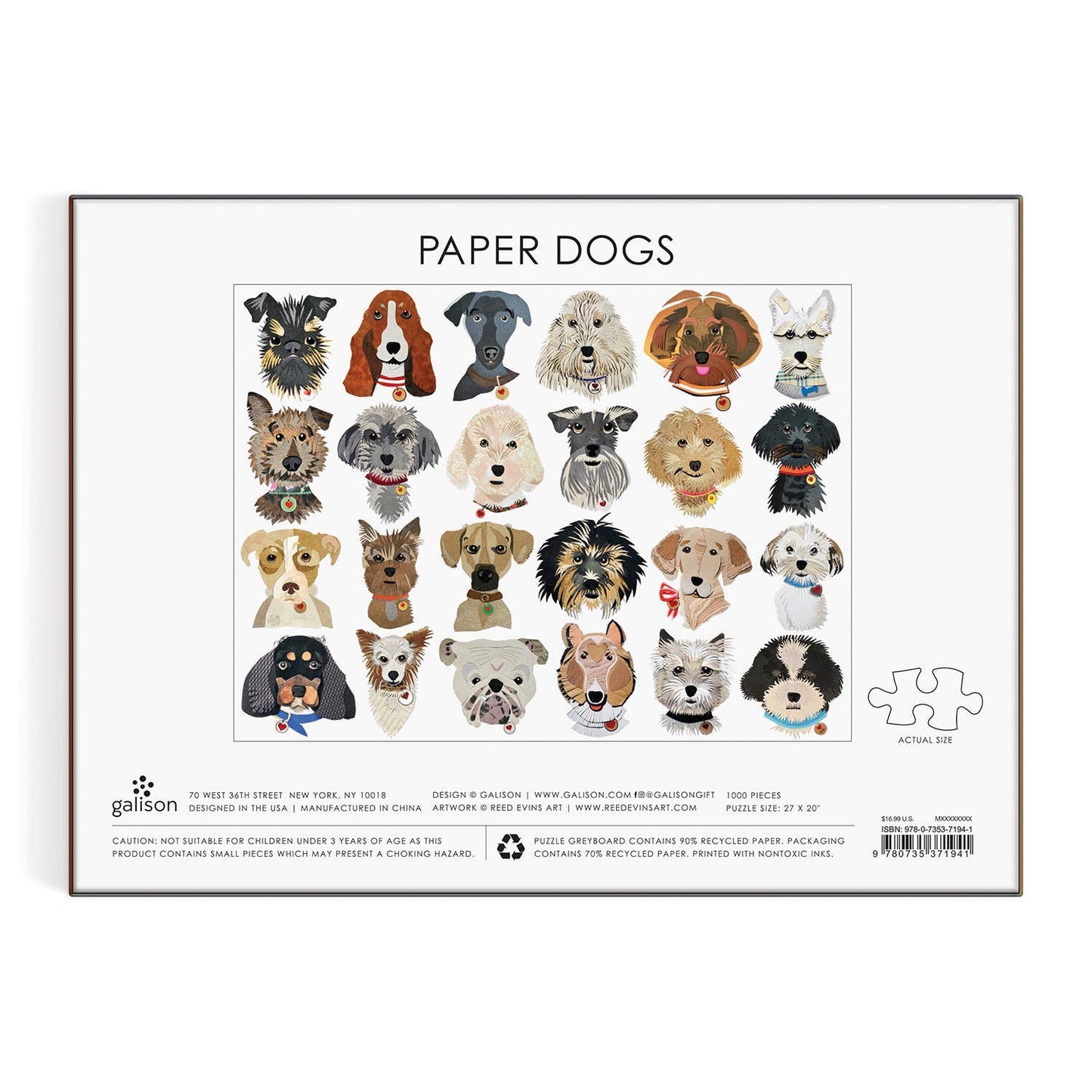 Paper Dogs 1000 Piece Puzzle - Chronicle Books