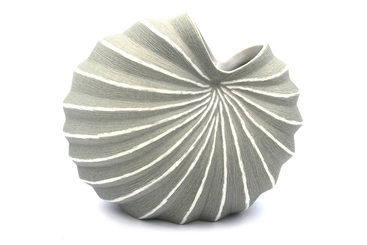 Art Floral Trading LLC - 1280GREY17 PALM S - GREY17 COCKLE Porcelain Ceramic Bud Vase