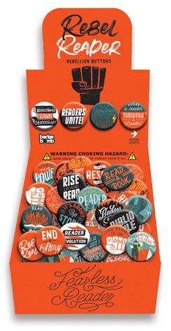 Gibbs Smith - Rebel Readers Button Box - counter display