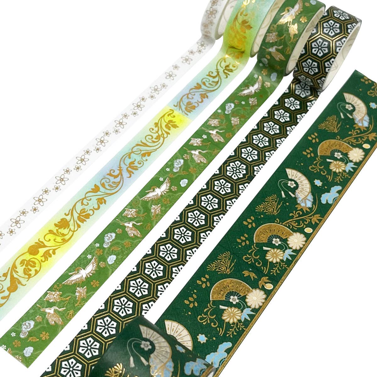 Wrapables.com - Wrapables Gold Foil Washi Tape in Gift Box Set for DIY Arts: Festive Cranes