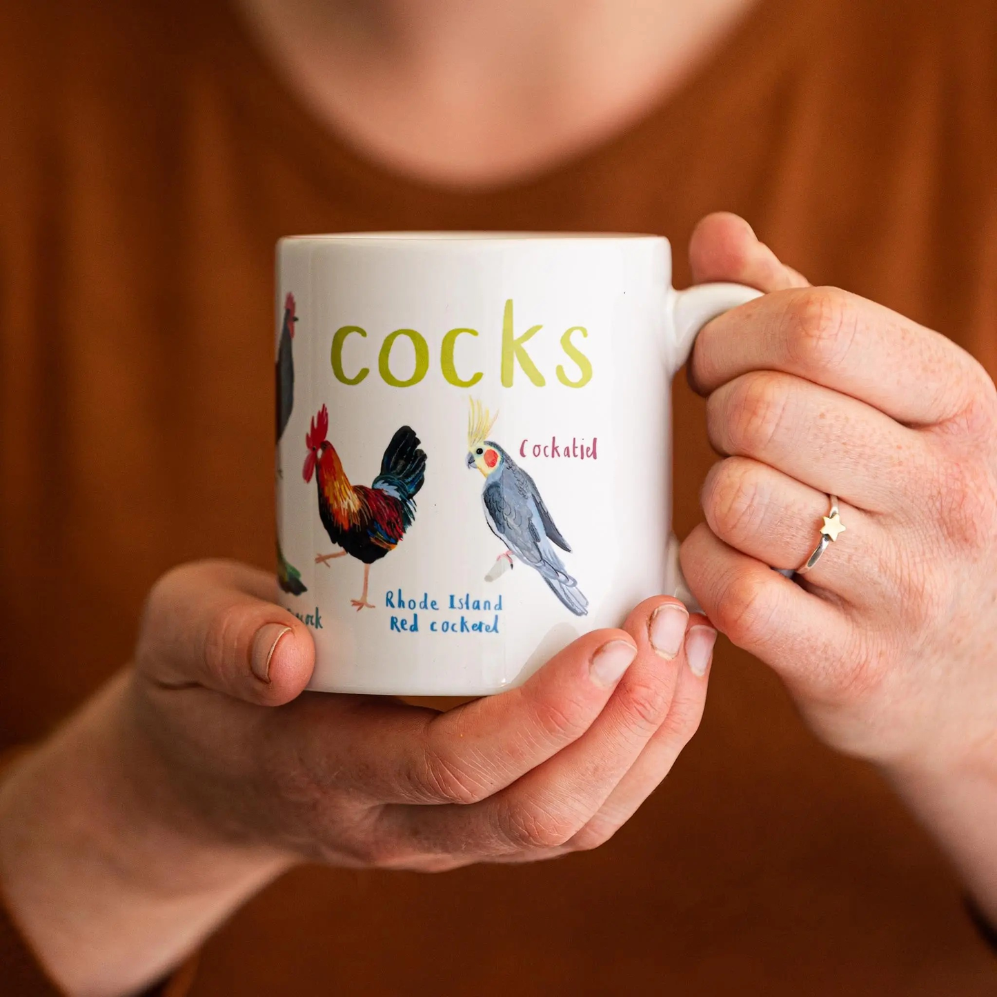 Fly Paper Products - Cocks Bird Pun- Fowl Language Rooster Ceramic Coffee Tea Mug