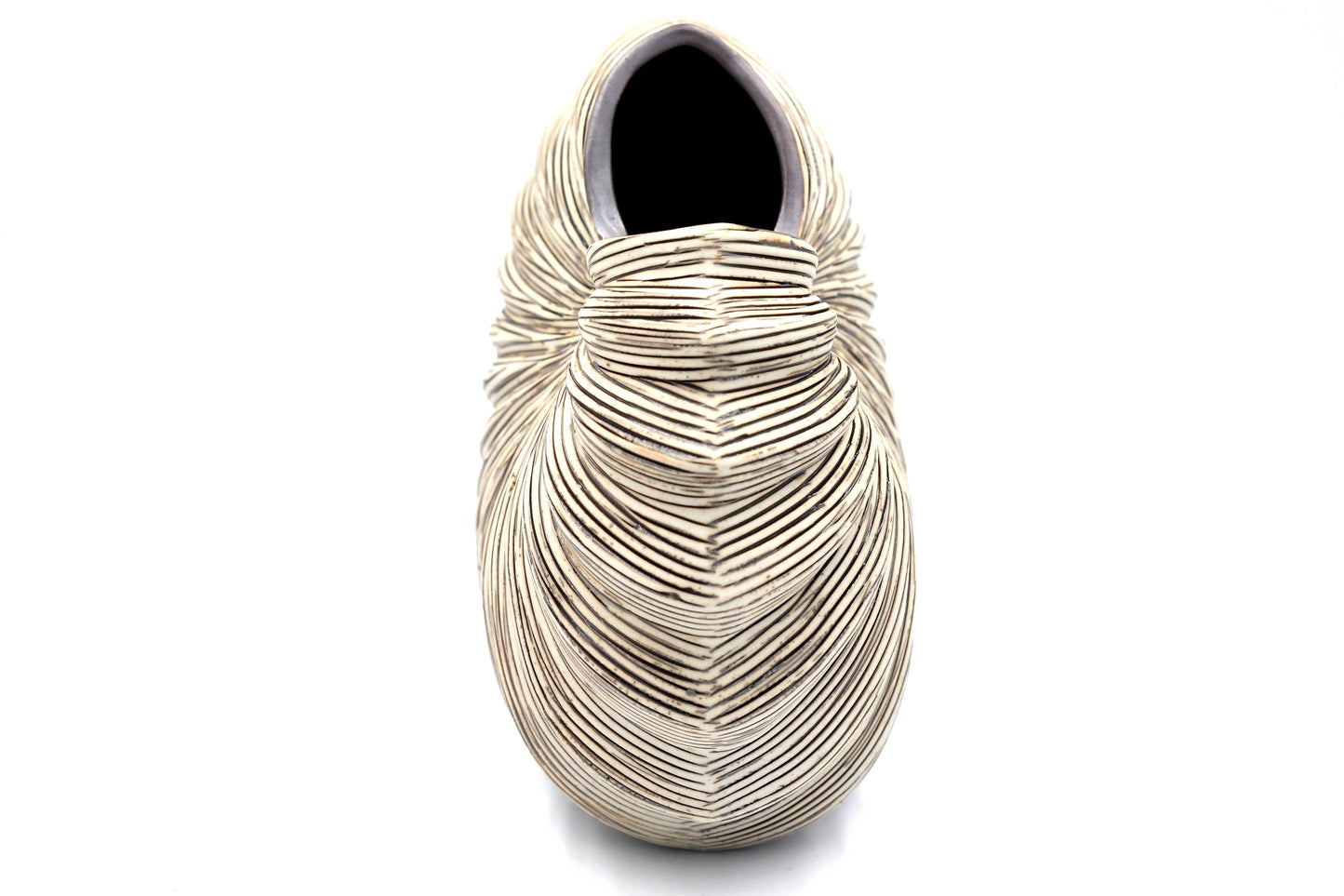 Art Floral Trading LLC - 1280W1 PALM S - WO 1 COCKLE Porcelain Ceramic Bud Vase