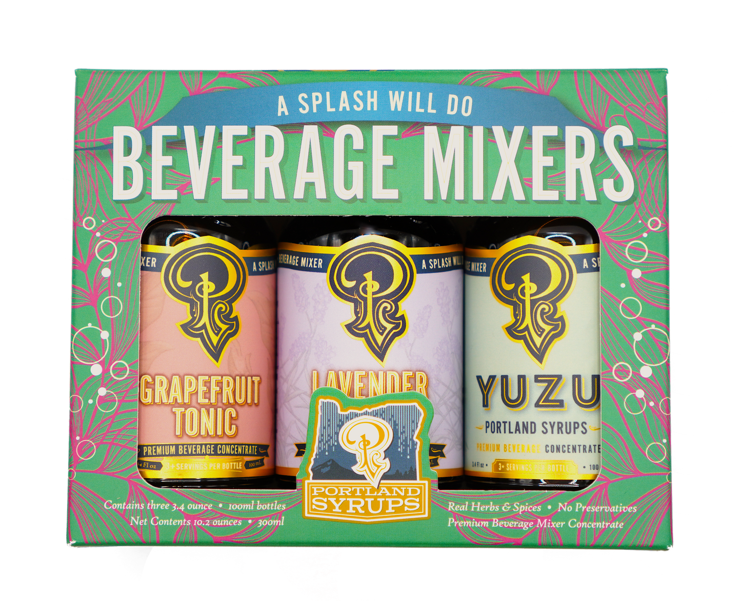 Portland Syrups - Gift Set - Emerald Standard Cocktail / Mocktail Drink Mixers
