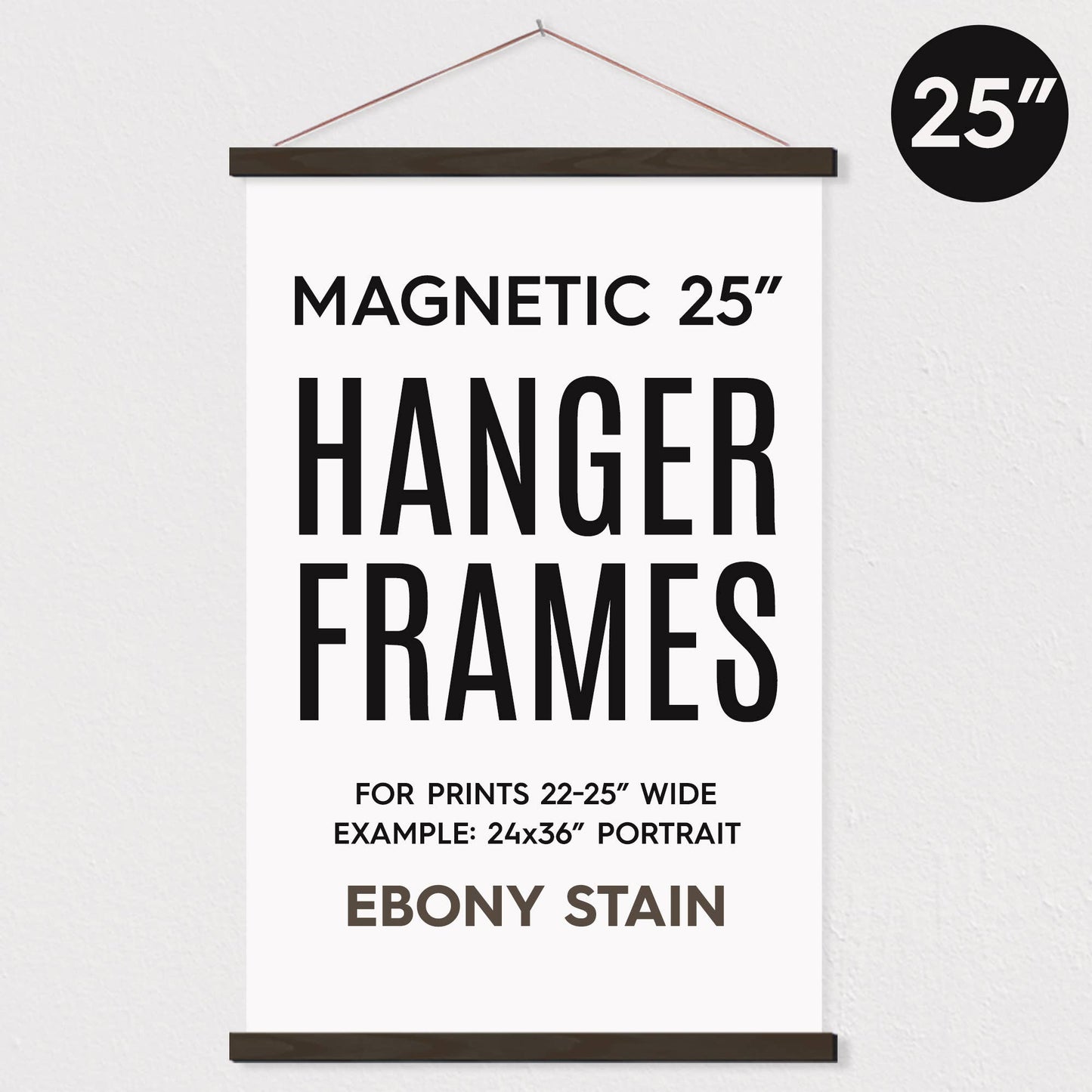 Hanger Frames - 25" MAGNETIC Poster Hanger Frame for 24x36" Portrait Print: Aged Oak Stain