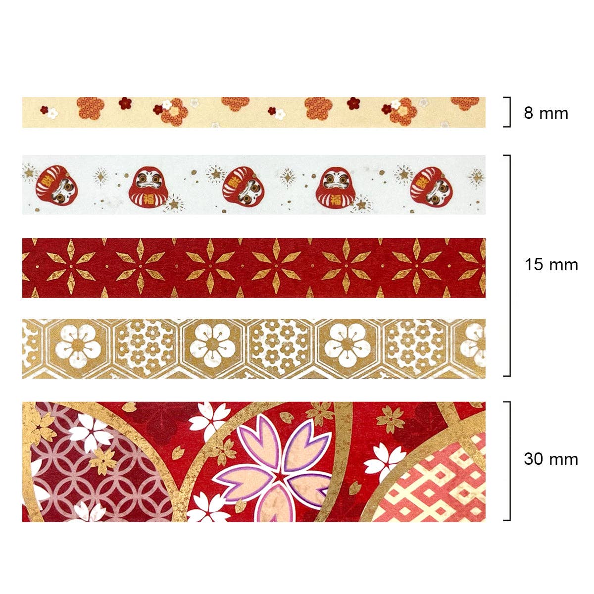 Wrapables.com - Wrapables Gold Foil Washi Tape in Gift Box Set for DIY Arts: Festive Cranes