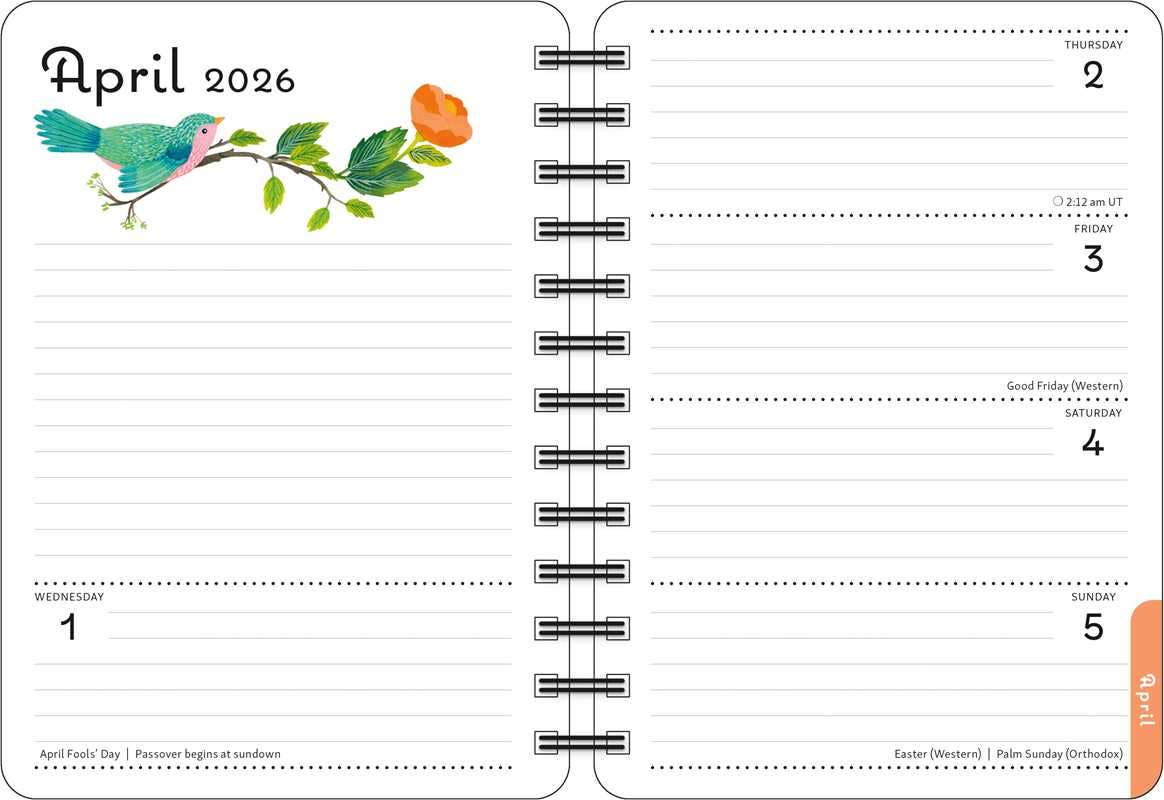 Flora & Fauna 2026 Weekly Planner Calendar by Malin  Gyllensvaan: Calendar; 224 pages / English