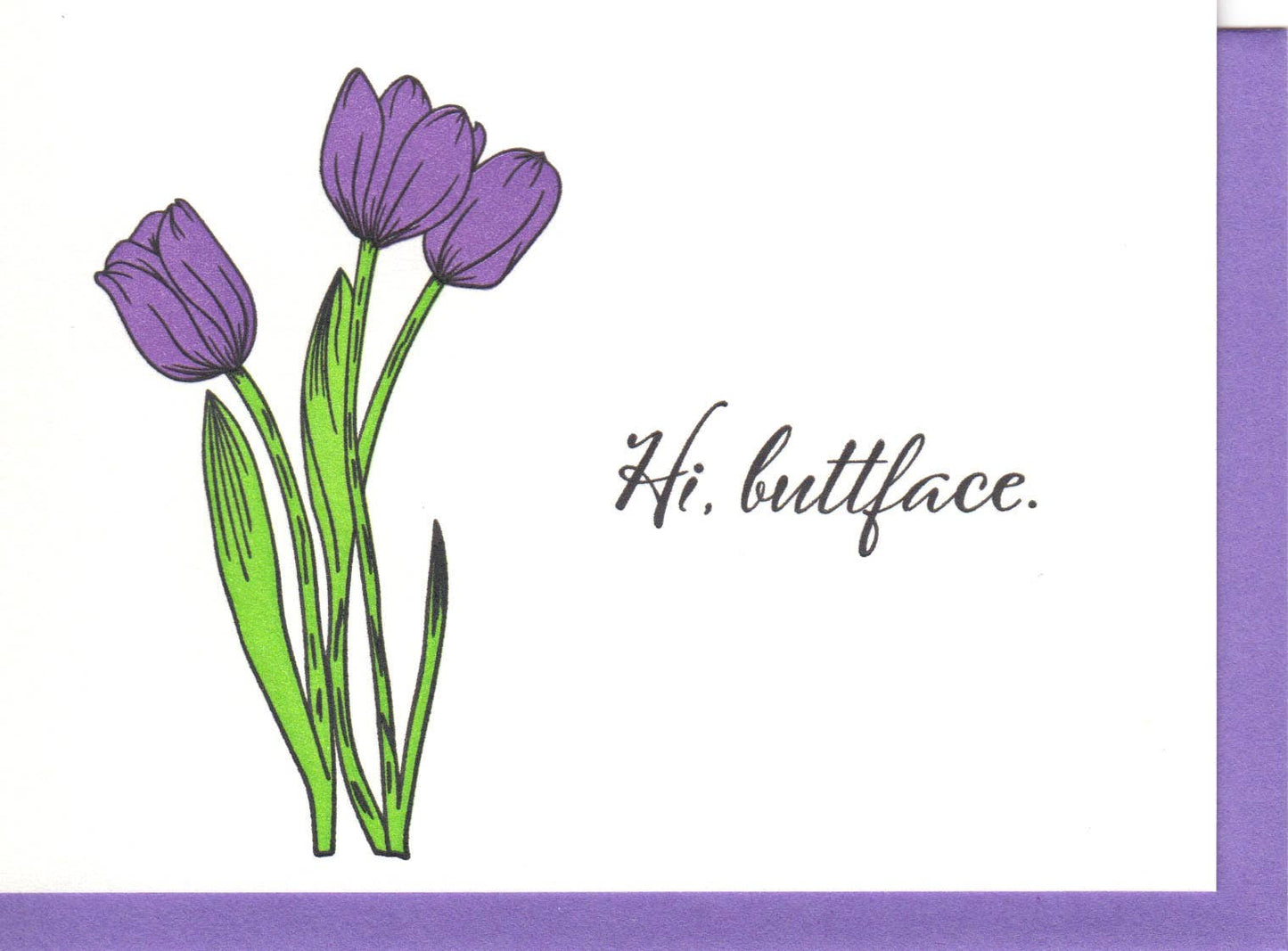 Lady Pilot Letterpress - Buttface Flower Greeting Card