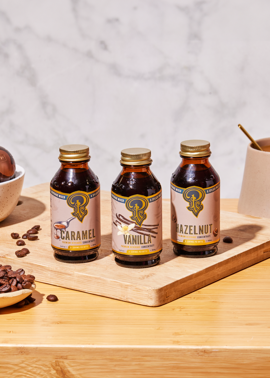 Portland Syrups - Gift Set - Coffee Syrups - Vanilla, Hazelnut, Caramel