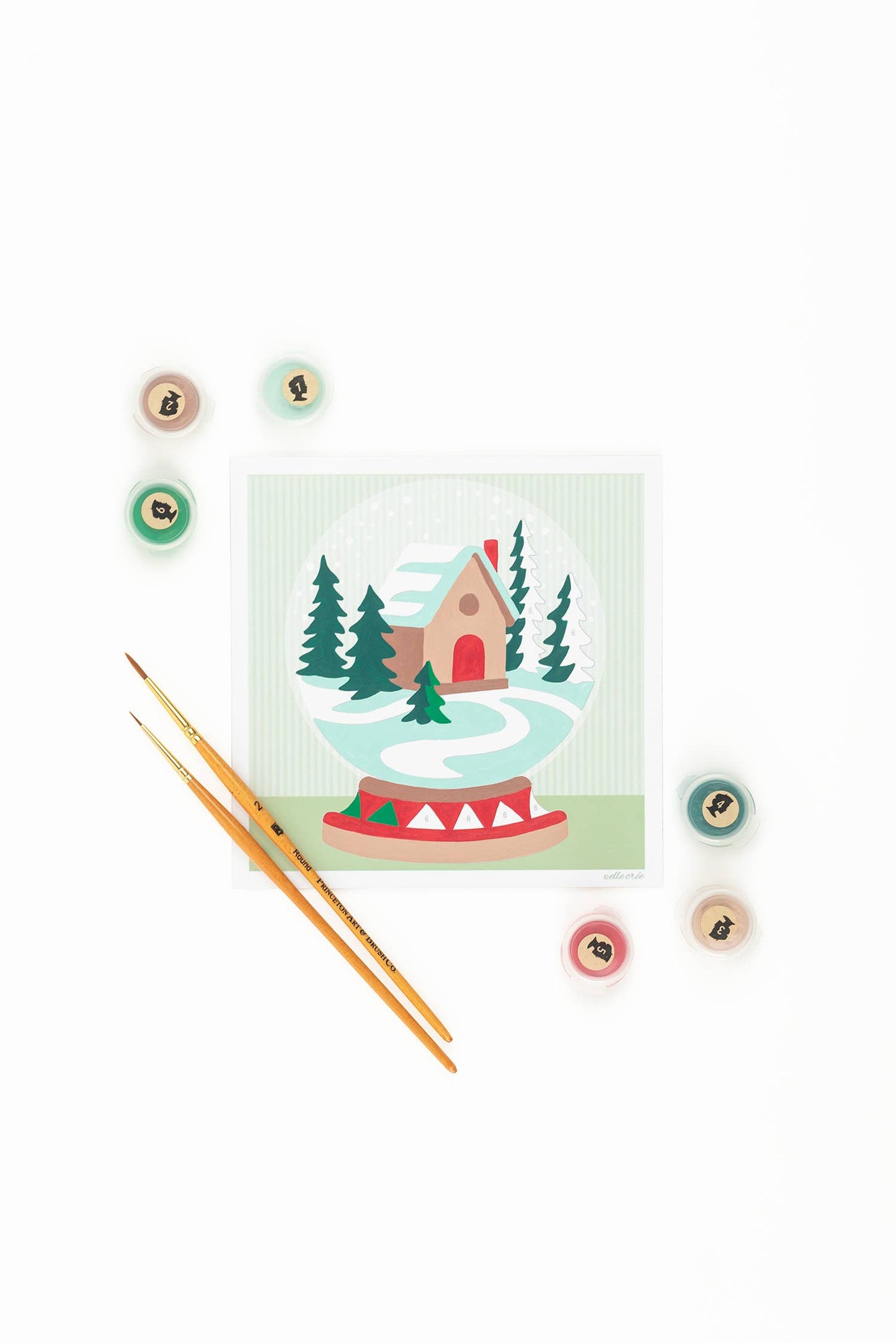 Snow Globe Cottage MINI Paint-by-Number Kit