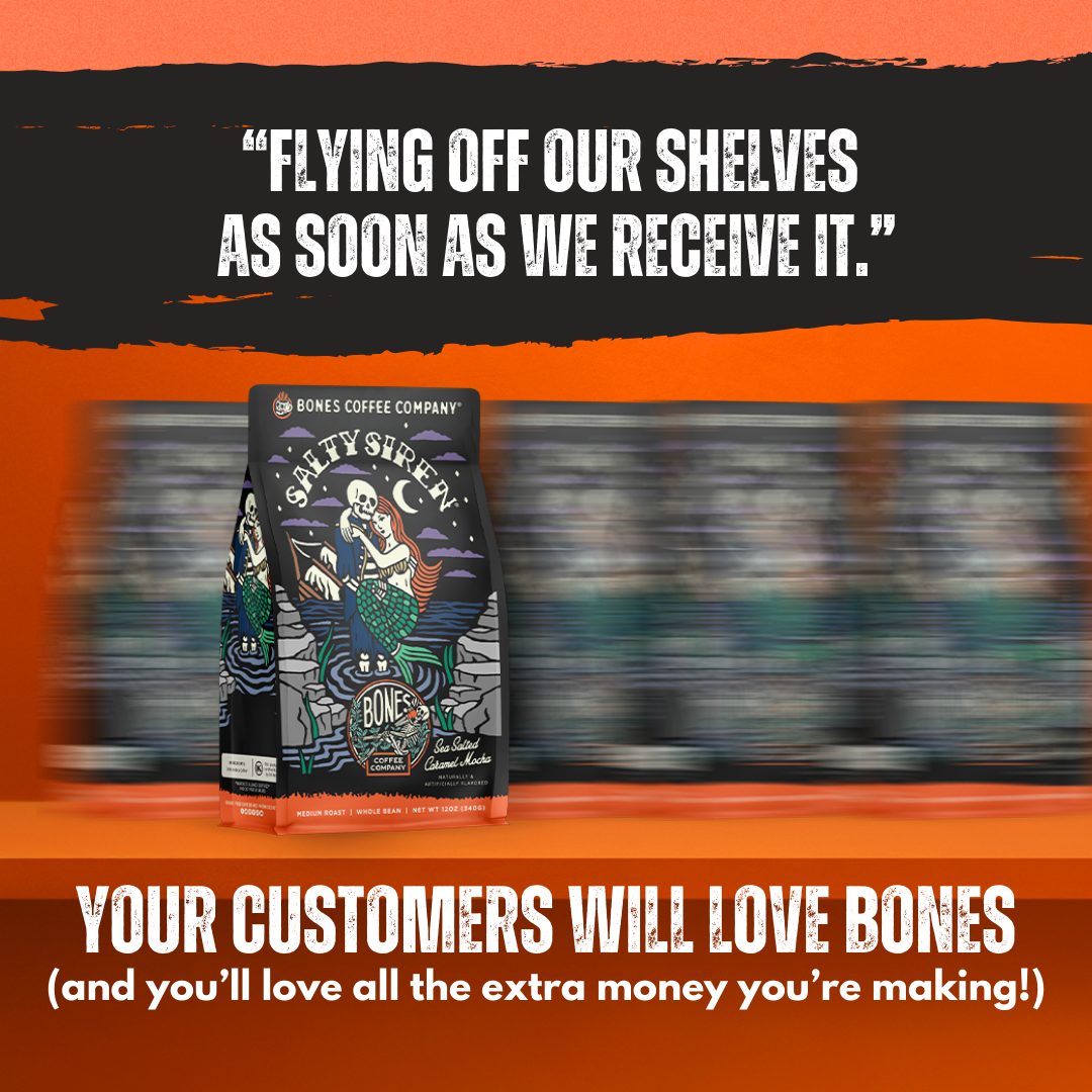 Bones Coffee Company - French Vanilla Flavored Coffee | 12oz | Whole Bean & Ground: Ground