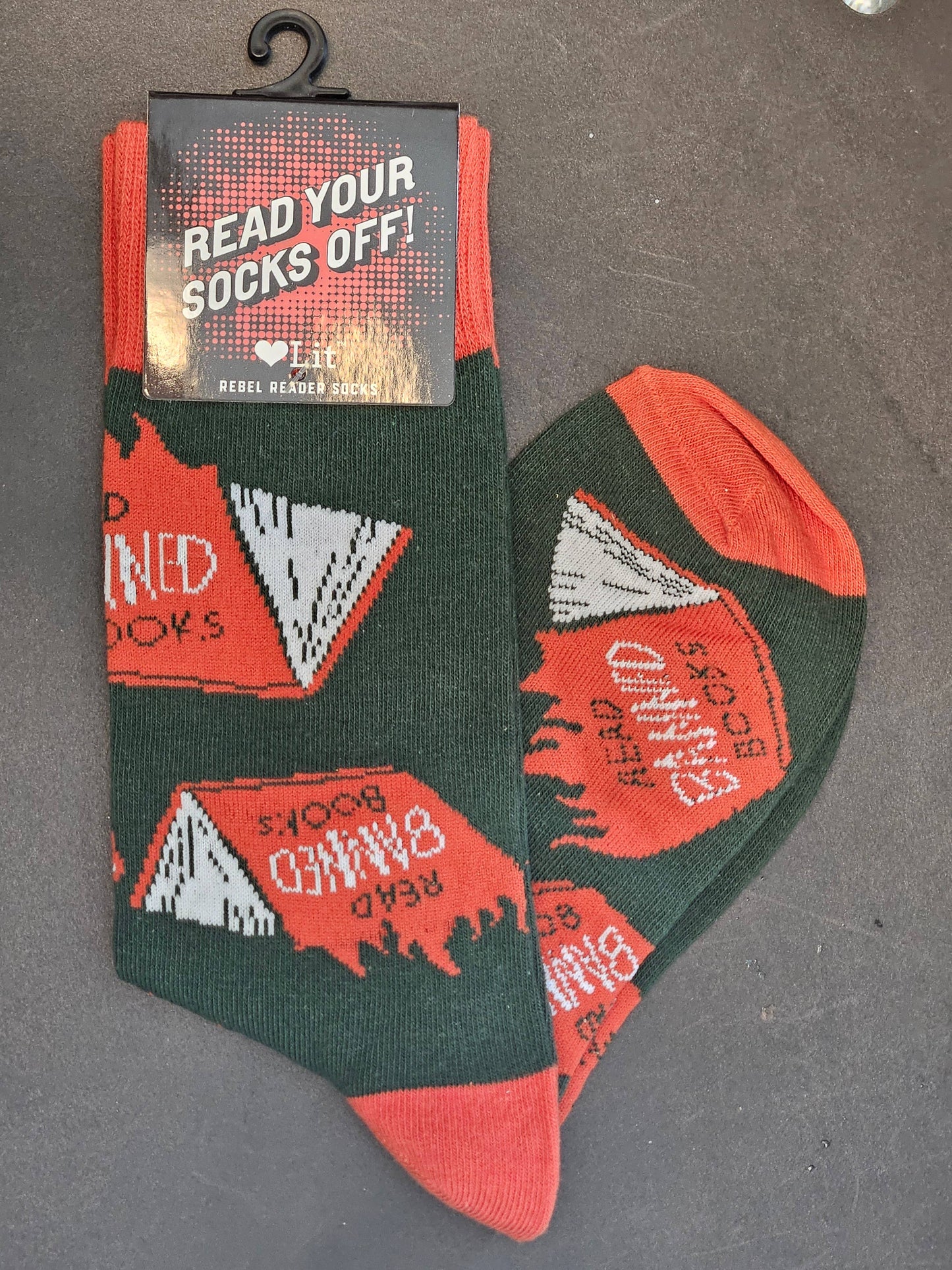Gibbs Smith - Banned Books Socks (Flames) (LoveLit Book Theme)