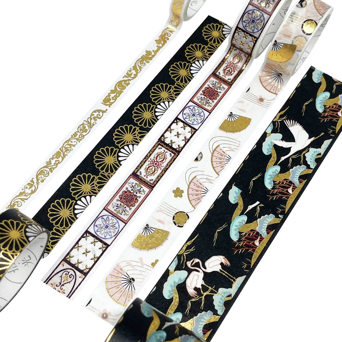 Wrapables.com - Wrapables Gold Foil Washi Tape in Gift Box Set for DIY Arts: Festive Cranes