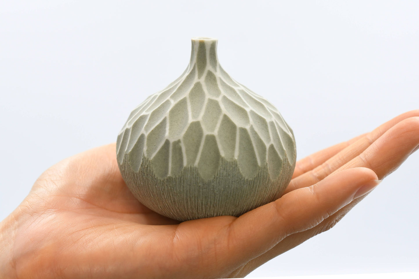 Art Floral Trading LLC - 192W69GREY CONGO TINY S - WO 69 GREY Porcelain bud vase