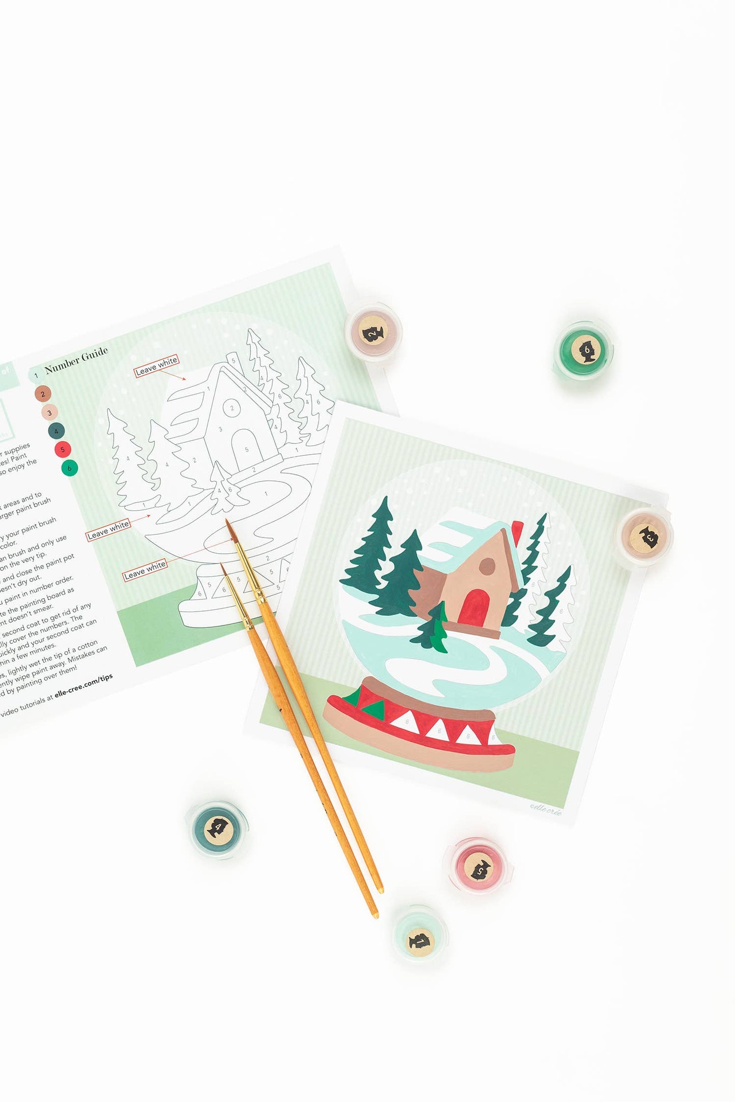 Snow Globe Cottage MINI Paint-by-Number Kit