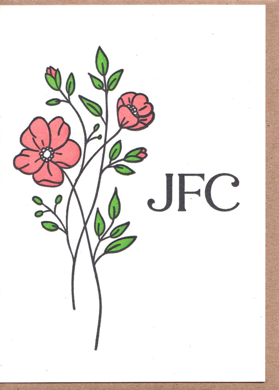 Lady Pilot Letterpress - JFC Flower Greeting Card