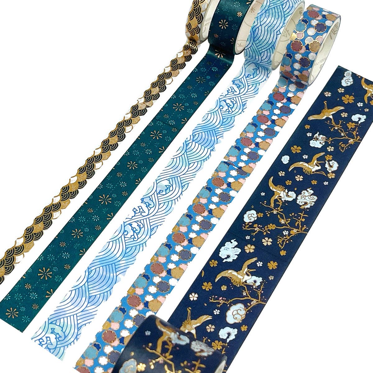 Wrapables.com - Wrapables Gold Foil Washi Tape in Gift Box Set for DIY Arts: Festive Cranes
