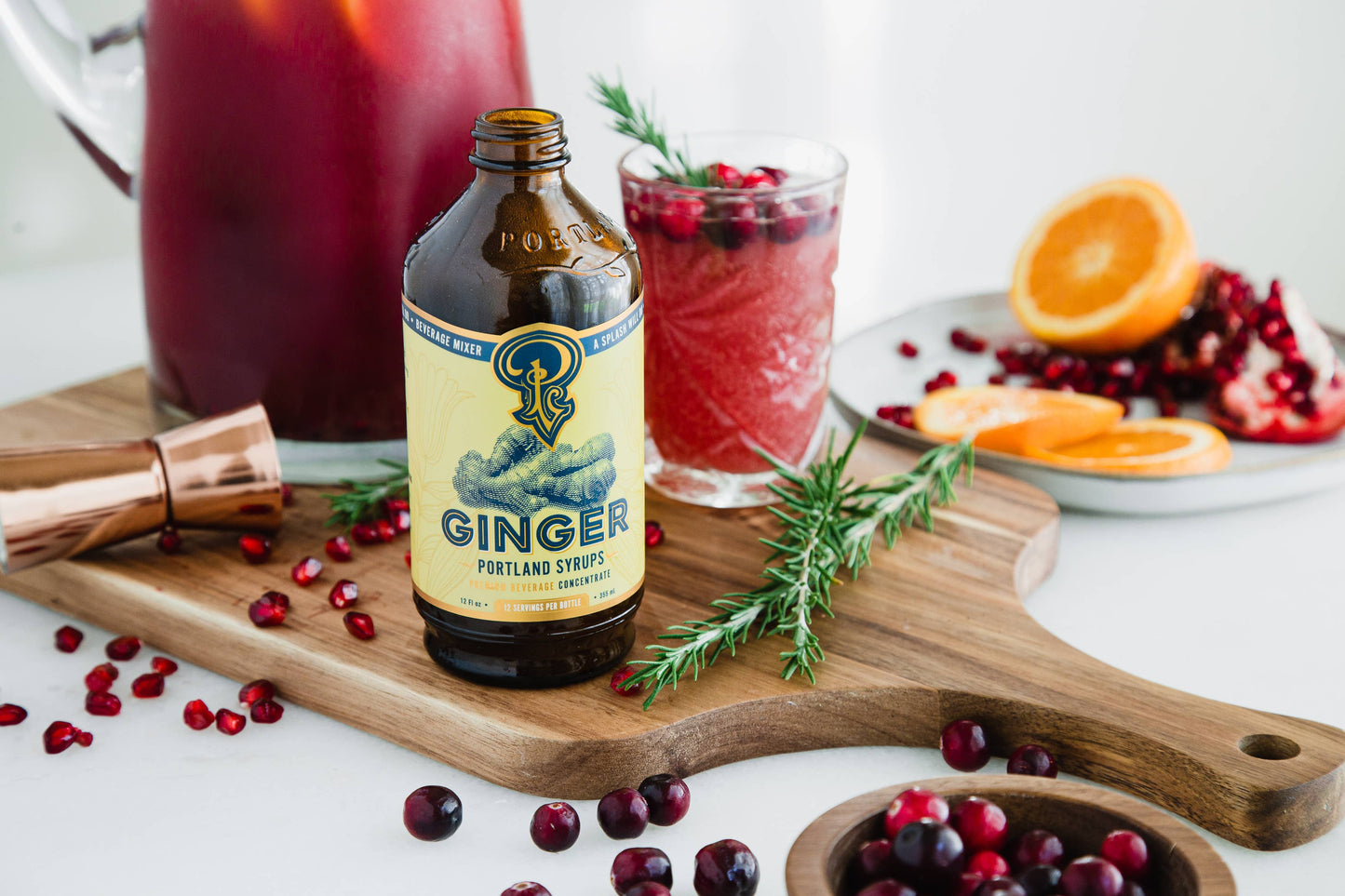 Portland Syrups - Ginger Syrup 12oz - cocktail / mocktail beverage mixer