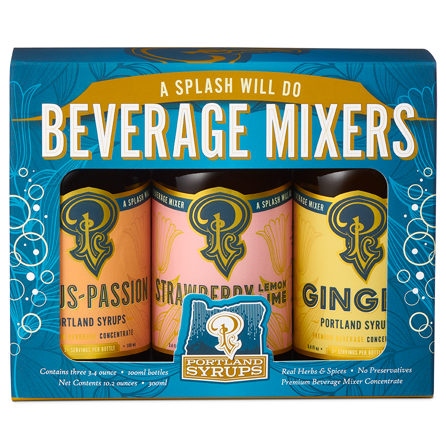 Portland Syrups - Gift Set - Blue Standard Cocktail / Mocktail Drink Mixers