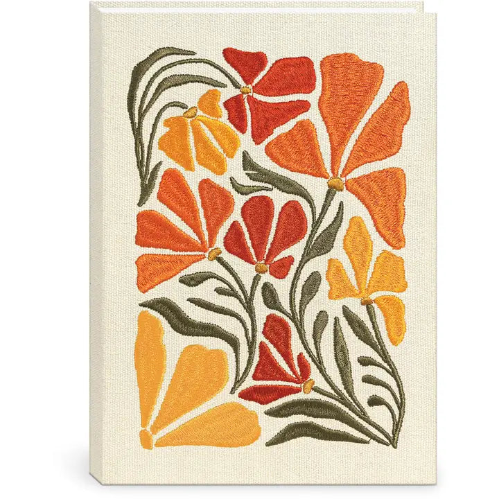 Lady Jayne - Fabric Embroidered Journal FLOWER MARKET POPPY