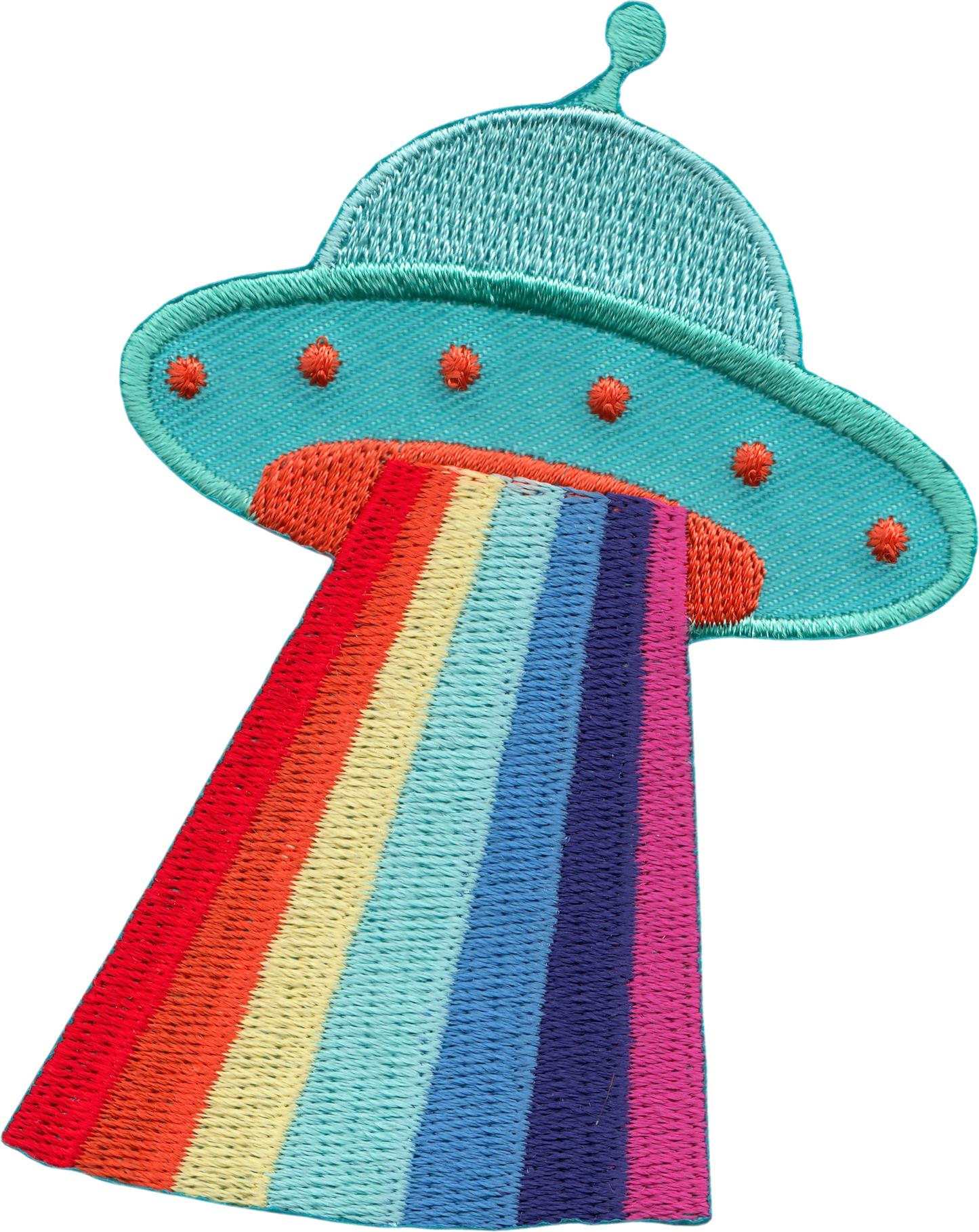 Square Deal Recordings & Supplies - Patch - UFO Alien Spaceship - Space Rainbow Rays Sci-Fi