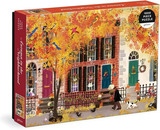 Autumn in the Neighborhood: 1000 Piece Puzzle from Galison