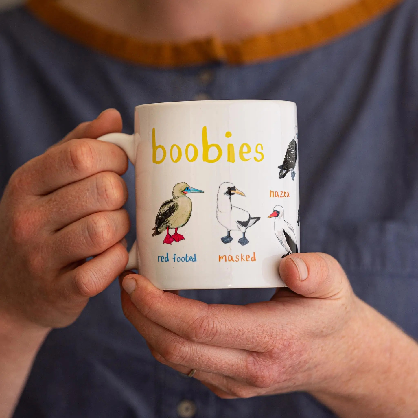 Fly Paper Products - Boobies Bird Pun- Fowl Language Ceramic Coffee Tea Mug