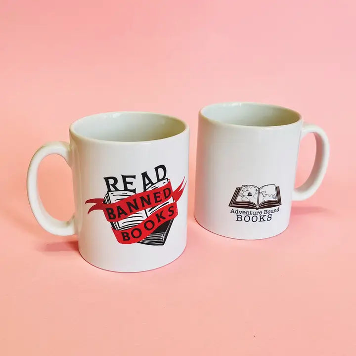 Read Banned Books Motif Mug