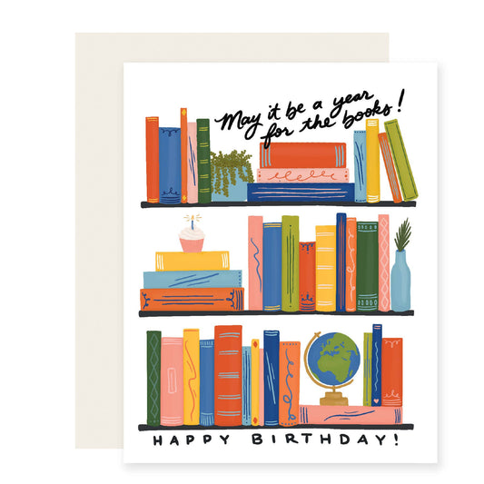 Slightly Stationery - For The Books | Book-lover Shelfie Birthday Card