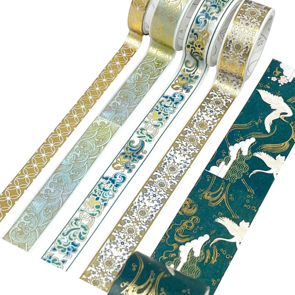 Wrapables.com - Wrapables Gold Foil Washi Tape in Gift Box Set for DIY Arts: Festive Cranes