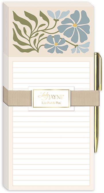 Lady Jayne - Magnetic List Pad With Pen Flower Market Aster