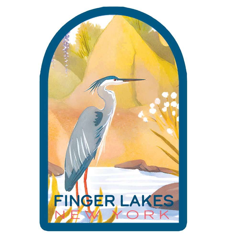 Lake Town Love - Heron Finger Lakes Sticker