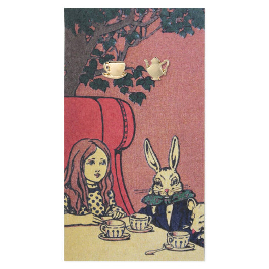 ZAD - Book Lovers Gold Tea Set Post Earrings